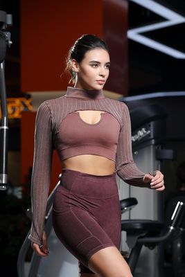 Bestseller Jacquard-Crop Top für Damen - perfekt für das Fitnessstudio bis zur Straße