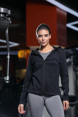 Full-Zip Leistung Langärme Hoodie Feuchtigkeit Wicking Regelmäßige Passform