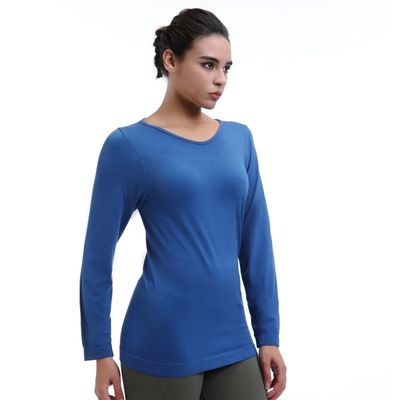 Ladies' Workout Long Sleeve Shirt Loose Fit Fleece Lining Winddicht für Aktivitäten im Freien